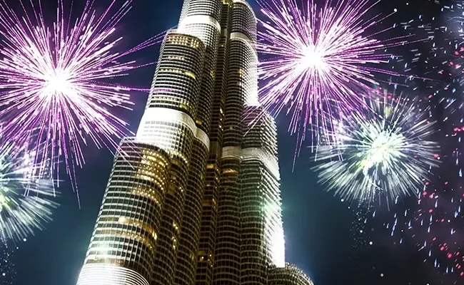 Joe’s Café Dubai terrace with direct view of Burj Khalifa fireworks on NYE